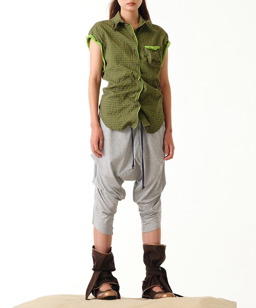 OPEN Yy(オープンワイワイ)の「【OPEN YY】COLOR BLOCK WIRE SHIRT(シャツ/ブラウス・レディース・グリーン/ベージュ・S)」の21枚目の写真