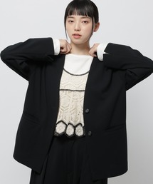 niko and... | 洗えるノビノビジャケットカーデ(ノーカラージャケット)