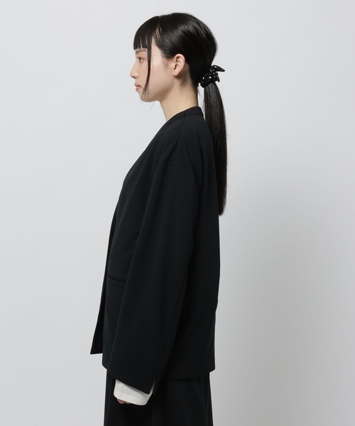 niko and...（ニコアンド）の「洗えるノビノビジャケットカーデ（ノーカラージャケット・レディース・アイボリー/ブラック・FREE）」の10枚目の写真