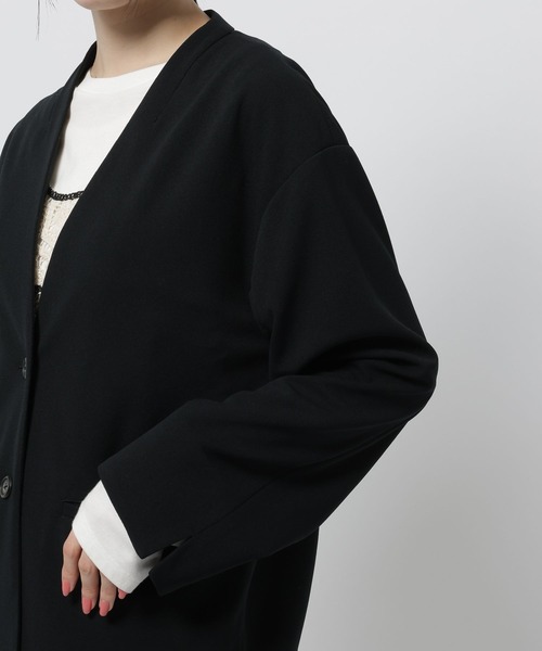 niko and...（ニコアンド）の「洗えるノビノビジャケットカーデ（ノーカラージャケット・レディース・アイボリー/ブラック・FREE）」の14枚目の写真