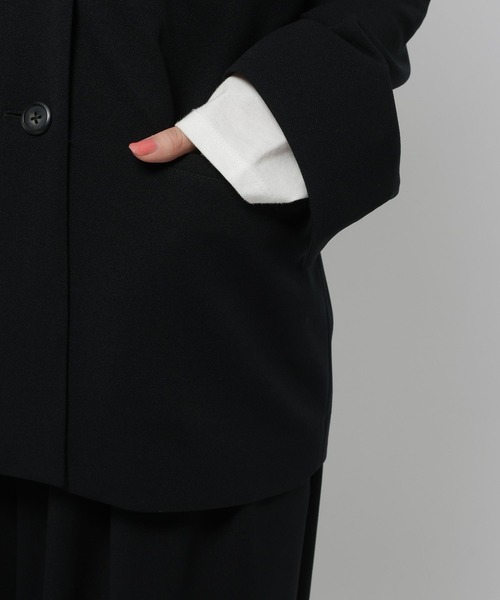 niko and...（ニコアンド）の「洗えるノビノビジャケットカーデ（ノーカラージャケット・レディース・アイボリー/ブラック・FREE）」の15枚目の写真