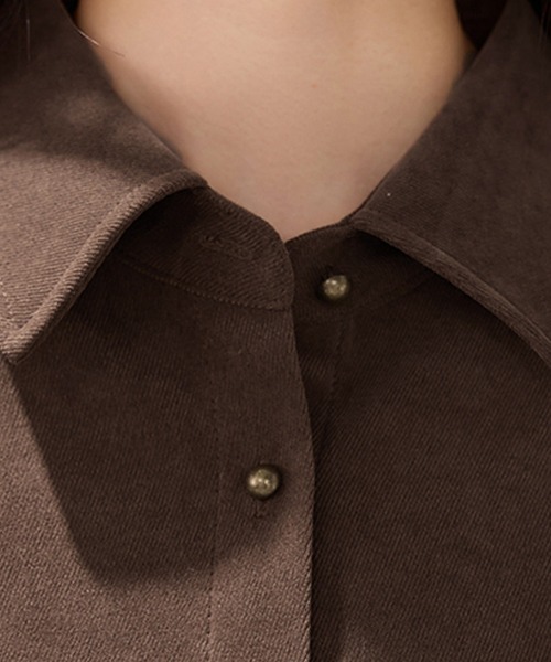 ONEP STAR(ワンピスター)の「ウエストギャザー×シャツブラウス(シャツ/ブラウス・レディース・ダークブラウン・MEDIUM/LARGE/X-LARGE)」の9枚目の写真