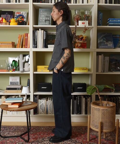 FFEIN(フェイン)の「【FFEIN(フェイン)】アソートワンポイント刺繍半袖チェックボックスシャツ / レギュラーカラー 刺繍 レイヤード ポケット(シャツ/ブラウス・メンズ・ブラック/ネイビー/ライトブルー/レッド/ホワイト/その他2・LARGE/MEDIUM/SMALL/X-SMALL)」の11枚目の写真