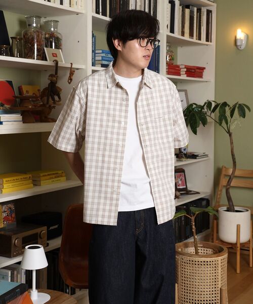 FFEIN(フェイン)の「【FFEIN(フェイン)】アソートワンポイント刺繍半袖チェックボックスシャツ / レギュラーカラー 刺繍 レイヤード ポケット(シャツ/ブラウス・メンズ・ブラック/ネイビー/ライトブルー/レッド/ホワイト/その他2・LARGE/MEDIUM/SMALL/X-SMALL)」の16枚目の写真