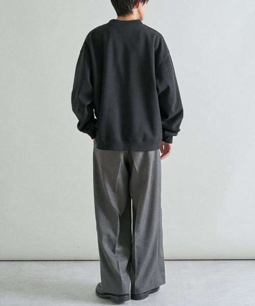 CRAFT STANDARD BOUTIQUE(クラフトスタンダードブティック)の「ボンディングスウェットクルーネックカーディガン(カーディガン/ボレロ・メンズ・ライトグレー/ブラック・S/M/L)」の13枚目の写真