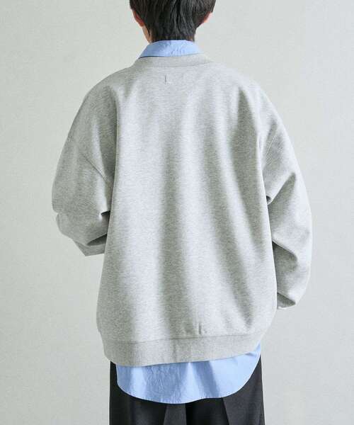 CRAFT STANDARD BOUTIQUE(クラフトスタンダードブティック)の「ボンディングスウェットクルーネックカーディガン(カーディガン/ボレロ・メンズ・ライトグレー/ブラック・S/M/L)」の16枚目の写真