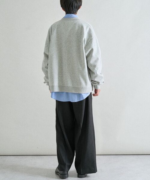 CRAFT STANDARD BOUTIQUE(クラフトスタンダードブティック)の「ボンディングスウェットクルーネックカーディガン(カーディガン/ボレロ・メンズ・ライトグレー/ブラック・S/M/L)」の19枚目の写真