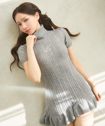 TITTY&CO. | ラメロゴケーブルニットワンピース(ワンピース)