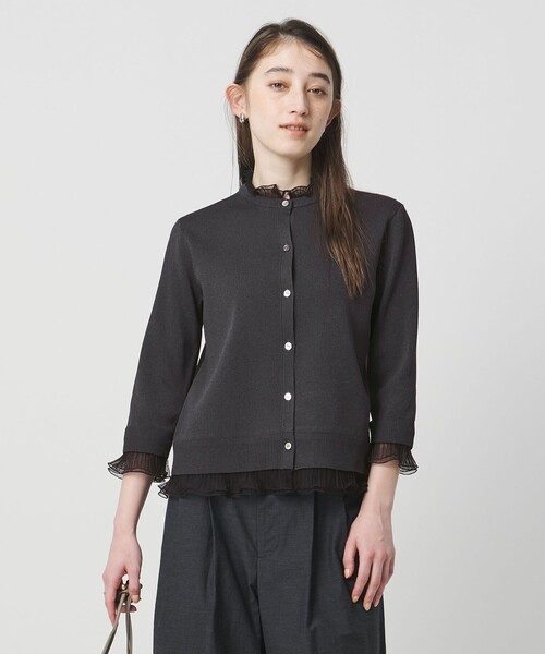 UNITED ARROWS（ユナイテッドアローズ）の「４WAY チュール フリル カーディガン（カーディガン/ボレロ・レディース・ブラック/ネイビー/ダークグレー・FREE）」の2枚目の写真