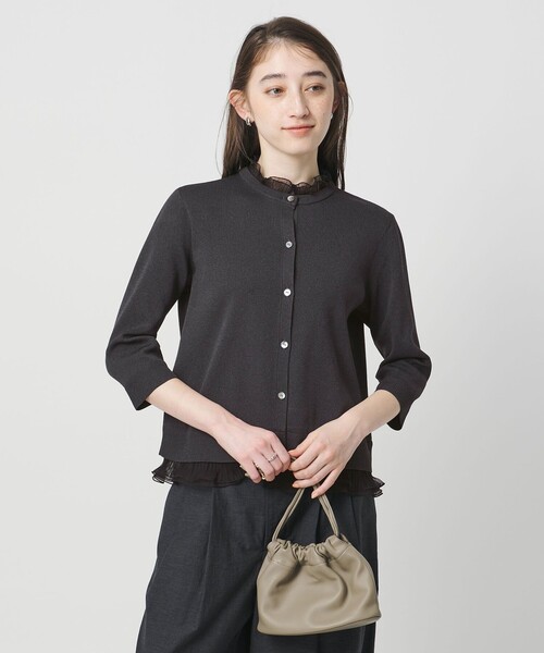 UNITED ARROWS（ユナイテッドアローズ）の「４WAY チュール フリル カーディガン（カーディガン/ボレロ・レディース・ブラック/ネイビー/ダークグレー・FREE）」の12枚目の写真