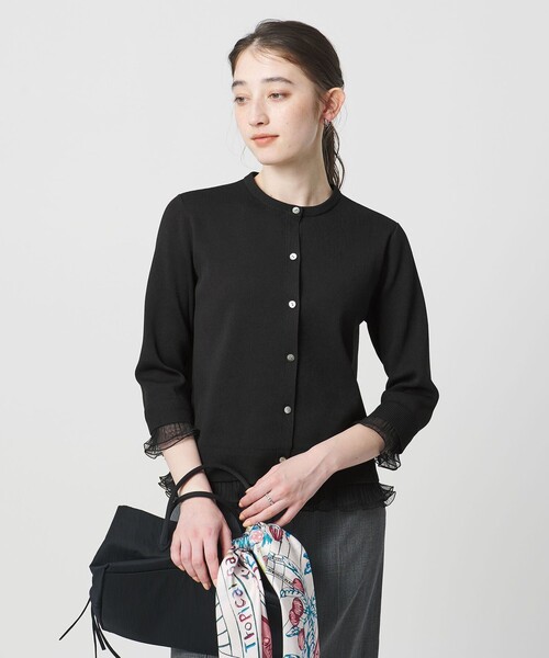 UNITED ARROWS（ユナイテッドアローズ）の「４WAY チュール フリル カーディガン（カーディガン/ボレロ・レディース・ブラック/ネイビー/ダークグレー・FREE）」の14枚目の写真