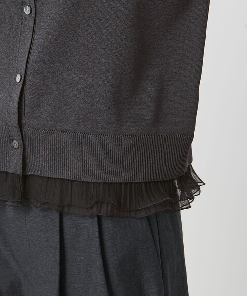 UNITED ARROWS（ユナイテッドアローズ）の「４WAY チュール フリル カーディガン（カーディガン/ボレロ・レディース・ブラック/ネイビー/ダークグレー・FREE）」の4枚目の写真