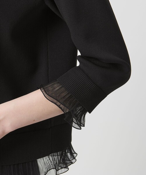 UNITED ARROWS（ユナイテッドアローズ）の「４WAY チュール フリル カーディガン（カーディガン/ボレロ・レディース・ブラック/ネイビー/ダークグレー・FREE）」の6枚目の写真