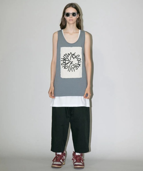 my beautiful landlet(マイビューティフルランドレット)の「【my beautiful landlet】COTTON & POLYESTER × SWEAT WIDE EASY PANTS(その他パンツ・メンズ・グリーン/ブラック/キナリ・1/2/0)」の10枚目の写真