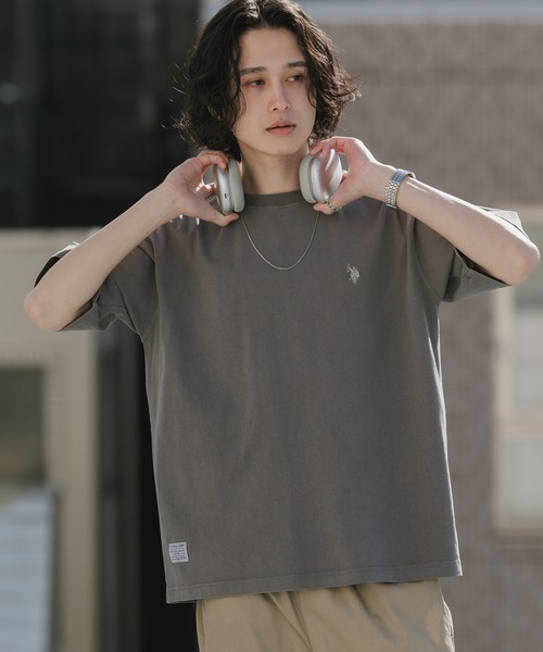 U.S. POLO ASSN.(ユーエスポロアッスン)の「U.S. POLO ASSN./ユーエスポロアッスン 天竺コットン ピグメント 半袖Tシャツ 秋 秋服 2026年秋冬(Tシャツ/カットソー・メンズ・ピンク/ブルー/アイボリー/ダークブルー/スミクロ・M/L/LL)」の3枚目の写真