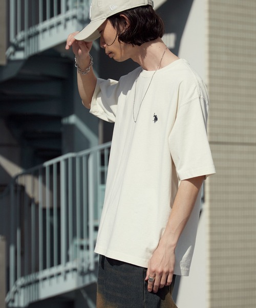 U.S. POLO ASSN.(ユーエスポロアッスン)の「U.S. POLO ASSN./ユーエスポロアッスン 天竺コットン ピグメント 半袖Tシャツ 秋 秋服 2026年秋冬(Tシャツ/カットソー・メンズ・ピンク/ブルー/アイボリー/ダークブルー/スミクロ・M/L/LL)」の10枚目の写真