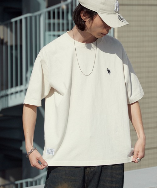 U.S. POLO ASSN.(ユーエスポロアッスン)の「U.S. POLO ASSN./ユーエスポロアッスン 天竺コットン ピグメント 半袖Tシャツ 秋 秋服 2026年秋冬(Tシャツ/カットソー・メンズ・ピンク/ブルー/アイボリー/ダークブルー/スミクロ・M/L/LL)」の9枚目の写真
