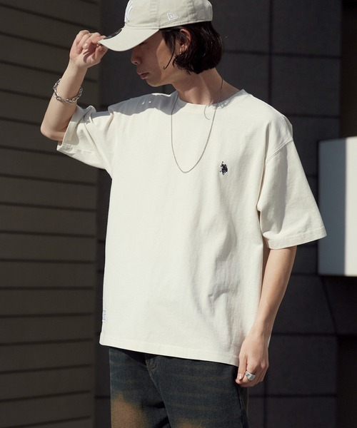 U.S. POLO ASSN.(ユーエスポロアッスン)の「U.S. POLO ASSN./ユーエスポロアッスン 天竺コットン ピグメント 半袖Tシャツ 秋 秋服 2026年秋冬(Tシャツ/カットソー・メンズ・ピンク/ブルー/アイボリー/ダークブルー/スミクロ・M/L/LL)」の8枚目の写真