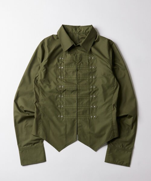 WHO'S WHO gallery（フーズフーギャラリー）の「ナポレオンコンパクトシャツ（シャツ/ブラウス・レディース・ホワイト/ネイビー/ブラック/カーキ・FREE）」の3枚目の写真