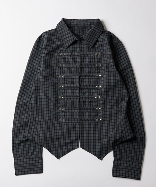 WHO'S WHO gallery（フーズフーギャラリー）の「ナポレオンコンパクトシャツ（シャツ/ブラウス・レディース・ホワイト/ネイビー/ブラック/カーキ・FREE）」の2枚目の写真