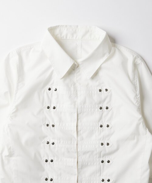 WHO'S WHO gallery（フーズフーギャラリー）の「ナポレオンコンパクトシャツ（シャツ/ブラウス・レディース・ホワイト/ネイビー/ブラック/カーキ・FREE）」の5枚目の写真