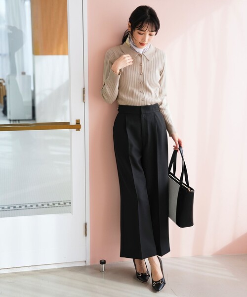 ANY SIS(エニィスィス)の「【2WAY】サスペンダー付き ワイドパンツ(その他パンツ・レディース・ベージュ系/ブラック系・X-LARGE)」の4枚目の写真