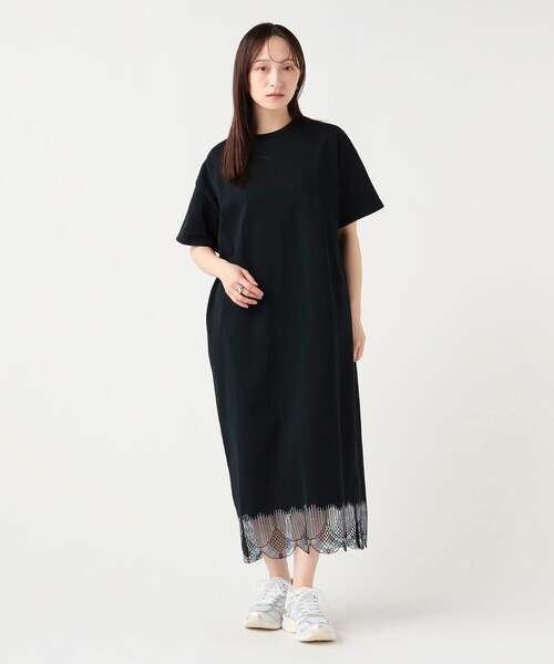 BEAMS HEART(ビームスハート)の「裾 スカラレース ワンピース(ワンピース・レディース・ブラック/ホワイト系その他5/ブラウン・FREE)」の3枚目の写真