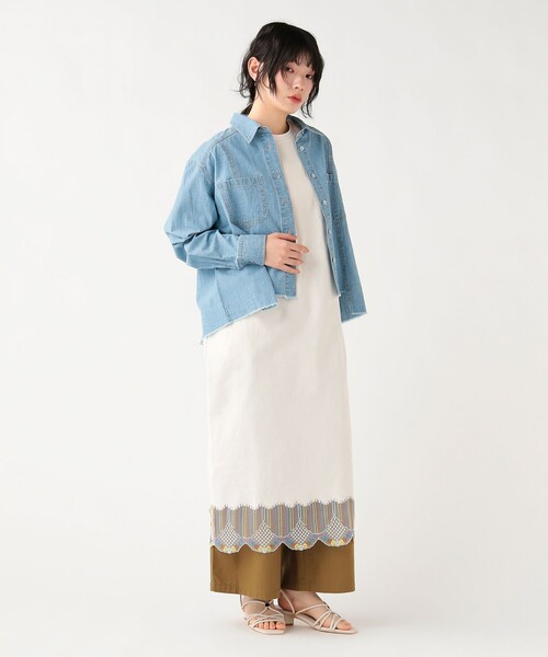 BEAMS HEART(ビームスハート)の「裾 スカラレース ワンピース(ワンピース・レディース・ブラック/ホワイト系その他5/ブラウン・FREE)」の6枚目の写真