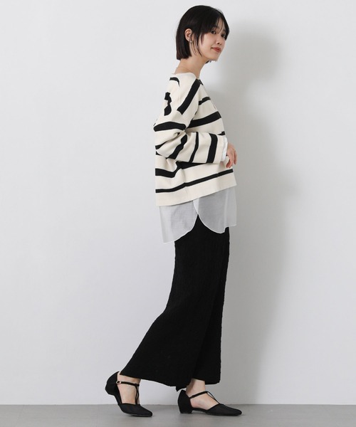 Gready Brilliant（グレディブリリアン）の「スクエアネックシアーヘムＴ（Tシャツ/カットソー・レディース・オフホワイト/ブラック・38）」の8枚目の写真