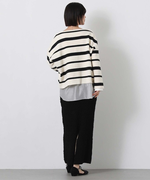 Gready Brilliant（グレディブリリアン）の「スクエアネックシアーヘムＴ（Tシャツ/カットソー・レディース・オフホワイト/ブラック・38）」の9枚目の写真