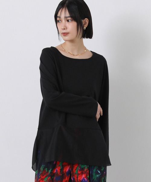 Gready Brilliant（グレディブリリアン）の「スクエアネックシアーヘムＴ（Tシャツ/カットソー・レディース・オフホワイト/ブラック・38）」の19枚目の写真