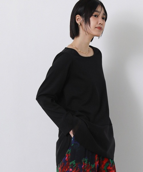 Gready Brilliant（グレディブリリアン）の「スクエアネックシアーヘムＴ（Tシャツ/カットソー・レディース・オフホワイト/ブラック・38）」の20枚目の写真