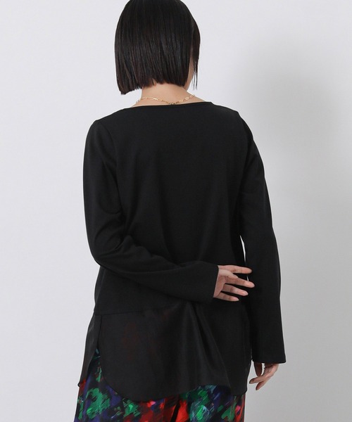 Gready Brilliant（グレディブリリアン）の「スクエアネックシアーヘムＴ（Tシャツ/カットソー・レディース・オフホワイト/ブラック・38）」の21枚目の写真