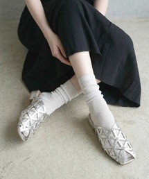 ASH | アッシュ【BONE】スタッズフラットミュール メッシュ サンダル 2cmヒール(パンプス)