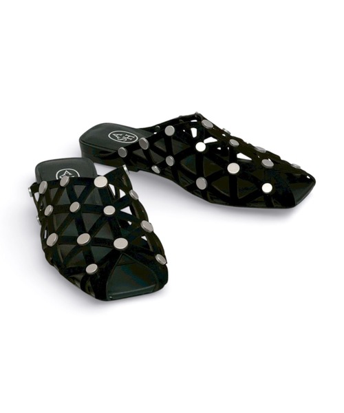 ASH(アッシュ)の「アッシュ【BONE】スタッズフラットミュール メッシュ サンダル 2cmヒール(パンプス・レディース・シルバー/ブラック・38/37/36/35)」の7枚目の写真