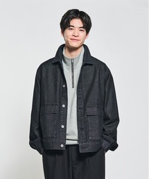 BACK NUMBER | 【BACK NUMBER】 デニム フルジップ ブルゾン (ワークジャケット / オーバーサイズ / ユーズド加工)(デニムジャケット)