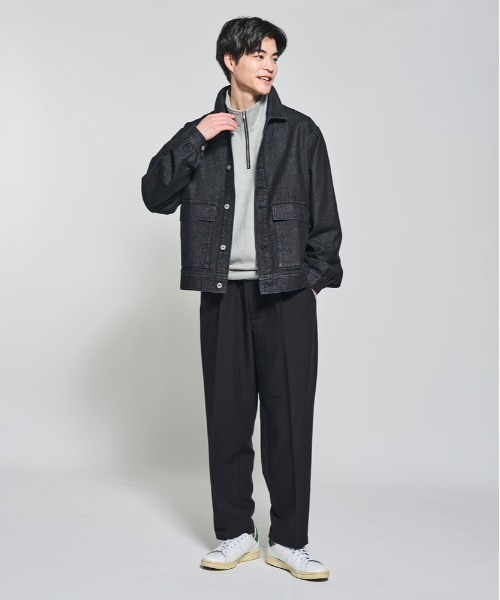 BACK NUMBER（バックナンバー）の「【BACK NUMBER】 デニム フルジップ ブルゾン (ワークジャケット / オーバーサイズ / ユーズド加工)（デニムジャケット・メンズ・ダークインディゴブルー/ブラック・L/XL/M）」の11枚目の写真