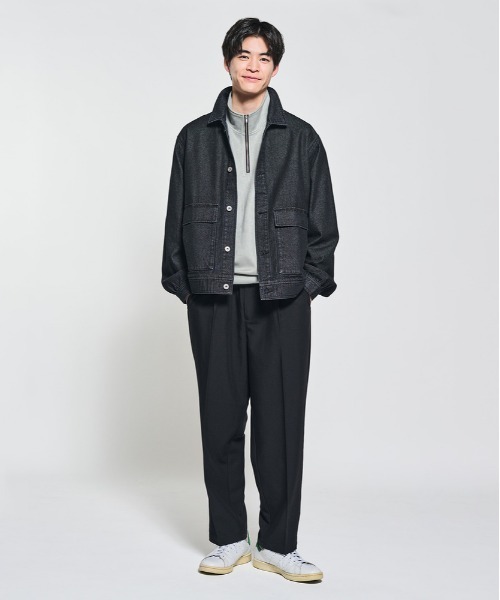 BACK NUMBER（バックナンバー）の「【BACK NUMBER】 デニム フルジップ ブルゾン (ワークジャケット / オーバーサイズ / ユーズド加工)（デニムジャケット・メンズ・ダークインディゴブルー/ブラック・L/XL/M）」の12枚目の写真