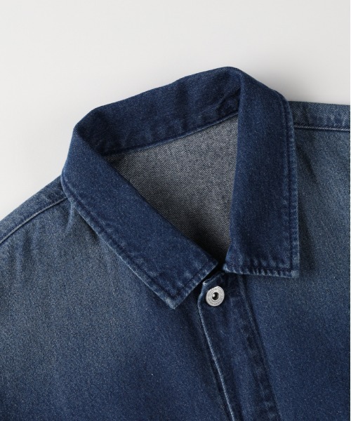 BACK NUMBER（バックナンバー）の「【BACK NUMBER】 デニム フルジップ ブルゾン (ワークジャケット / オーバーサイズ / ユーズド加工)（デニムジャケット・メンズ・ダークインディゴブルー/ブラック・L/XL/M）」の14枚目の写真