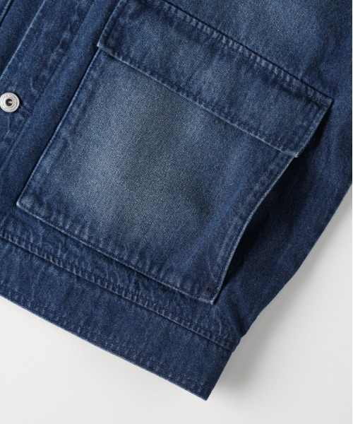 BACK NUMBER（バックナンバー）の「【BACK NUMBER】 デニム フルジップ ブルゾン (ワークジャケット / オーバーサイズ / ユーズド加工)（デニムジャケット・メンズ・ダークインディゴブルー/ブラック・L/XL/M）」の17枚目の写真