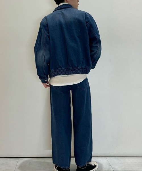 BACK NUMBER（バックナンバー）の「【BACK NUMBER】 デニム フルジップ ブルゾン (ワークジャケット / オーバーサイズ / ユーズド加工)（デニムジャケット・メンズ・ダークインディゴブルー/ブラック・L/XL/M）」の5枚目の写真