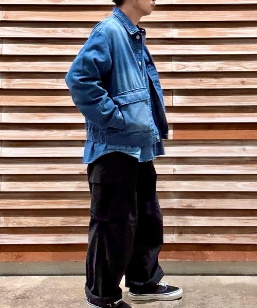 BACK NUMBER（バックナンバー）の「【BACK NUMBER】 デニム フルジップ ブルゾン (ワークジャケット / オーバーサイズ / ユーズド加工)（デニムジャケット・メンズ・ダークインディゴブルー/ブラック・L/XL/M）」の9枚目の写真