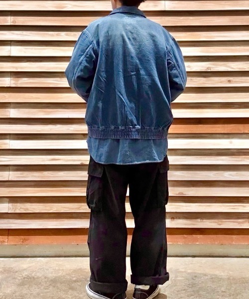 BACK NUMBER（バックナンバー）の「【BACK NUMBER】 デニム フルジップ ブルゾン (ワークジャケット / オーバーサイズ / ユーズド加工)（デニムジャケット・メンズ・ダークインディゴブルー/ブラック・L/XL/M）」の10枚目の写真
