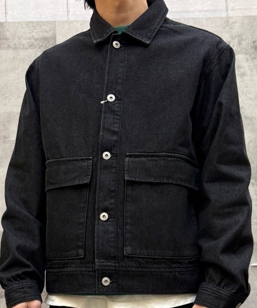 BACK NUMBER（バックナンバー）の「【BACK NUMBER】 デニム フルジップ ブルゾン (ワークジャケット / オーバーサイズ / ユーズド加工)（デニムジャケット・メンズ・ダークインディゴブルー/ブラック・L/XL/M）」の22枚目の写真