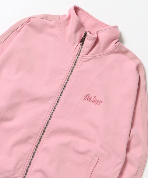 BEN DAVIS(ベンデイビス)の「【BEN DAVIS(ベンデイビス)】JERSEY LINE TRACK JACKET / ビッグシルエット フルジップ ヘビーウェイト 加工 刺繍 フーディ【短丈】(Tシャツ/カットソー・メンズ・グレー/ピンク/ブラック・LARGE/MEDIUM)」の1枚目の写真