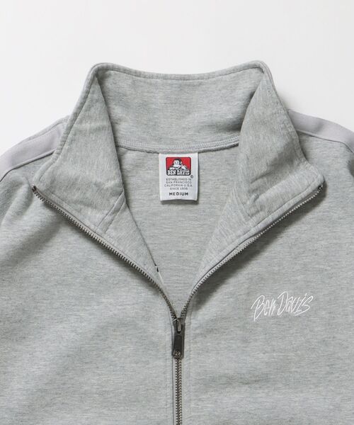 BEN DAVIS(ベンデイビス)の「【BEN DAVIS(ベンデイビス)】JERSEY LINE TRACK JACKET / ビッグシルエット フルジップ ヘビーウェイト 加工 刺繍 フーディ【短丈】(Tシャツ/カットソー・メンズ・グレー/ピンク/ブラック・LARGE/MEDIUM)」の13枚目の写真