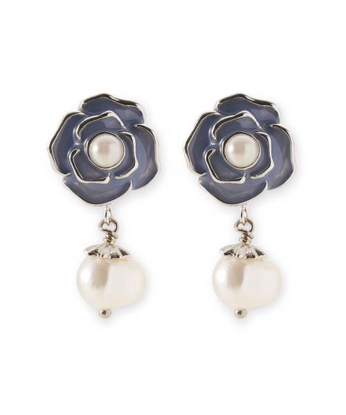 LANVIN en Bleu(ランバンオンブルー)の「ローズモチーフ ピアス(ピアス(両耳用)・レディース・ブルー/ピンク・ONE SIZE)」の1枚目の写真