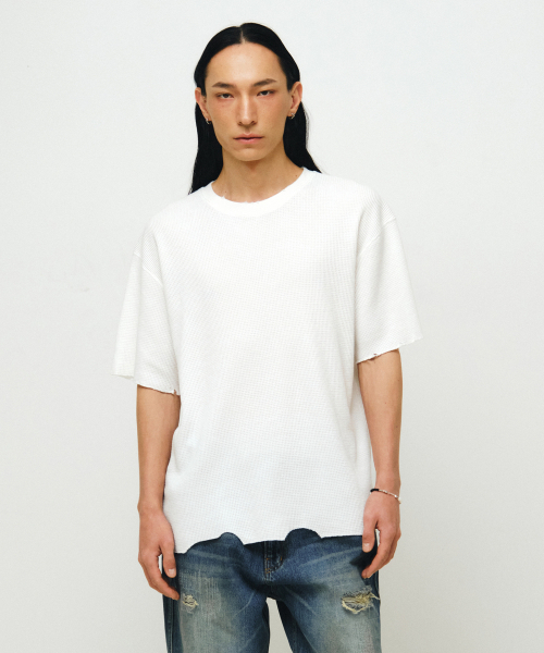 ENDOOR(エンドア)の「Vtg Damage 1/2 T-Shirt (off white)(Tシャツ/カットソー・メンズ・その他・1/2)」の1枚目の写真