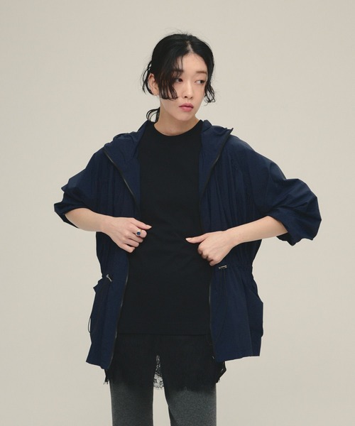 eL（エル）の「【eL】Light Hood Blouson/647468（ブルゾン・レディース・ネイビー/ブラック・FREE）」の5枚目の写真