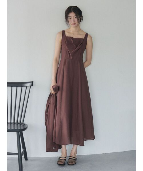 LAGUNAMOON(ラグナムーン)の「バックリボンフレアシアーワンピース 【夏服】(ワンピース・レディース・アイボリー/ブラウン・SMALL/MEDIUM)」の20枚目の写真